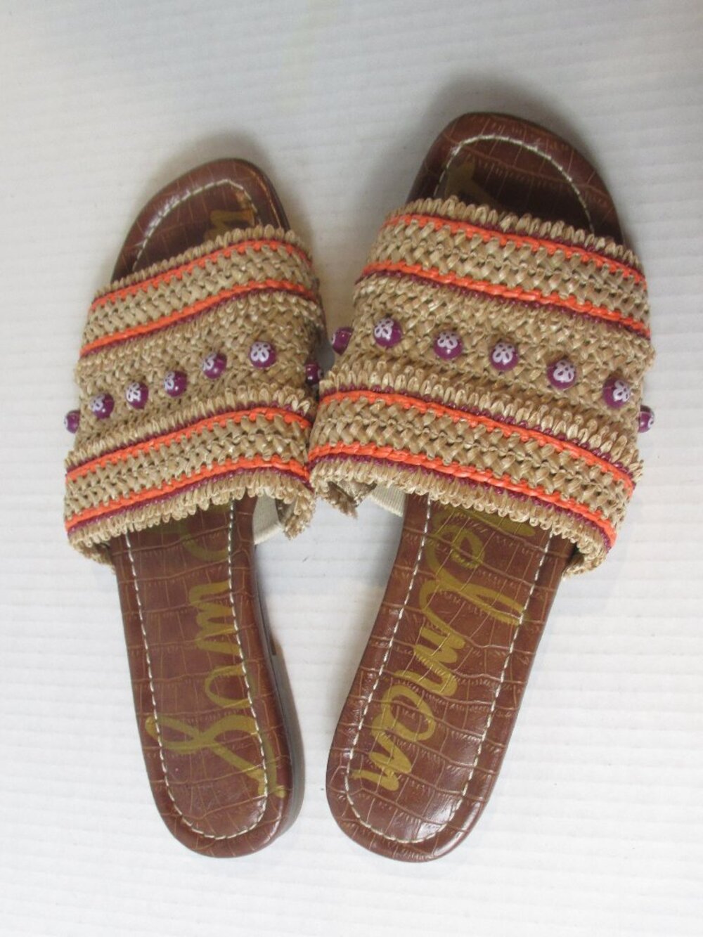 Sam Edelman Women's Brandon Slide Sandals Shoes Upper Bead Accent NWOB Size 9M - Picture 8 of 10